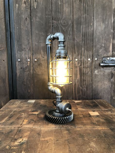 Welding and Fabrication Industrial Style Lamp from Recycled 